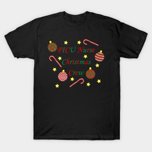 PICU Nurse Christmas Crew (Red and Green) T-Shirt